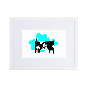 Cat-Cow Matte Paper Framed Poster With Mat