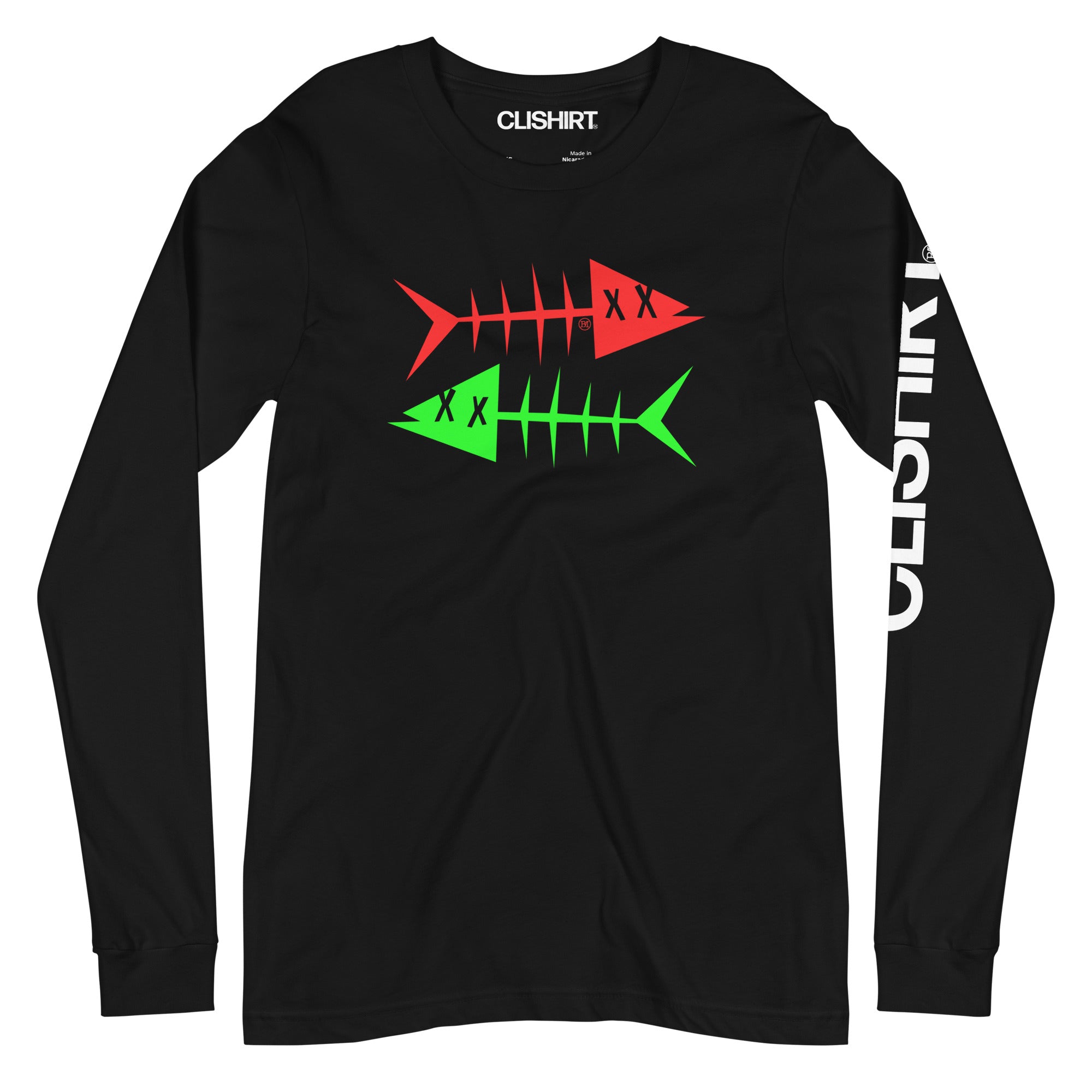 Clishirt© Green Fish Red Fish Unisex Long Sleeve Tee