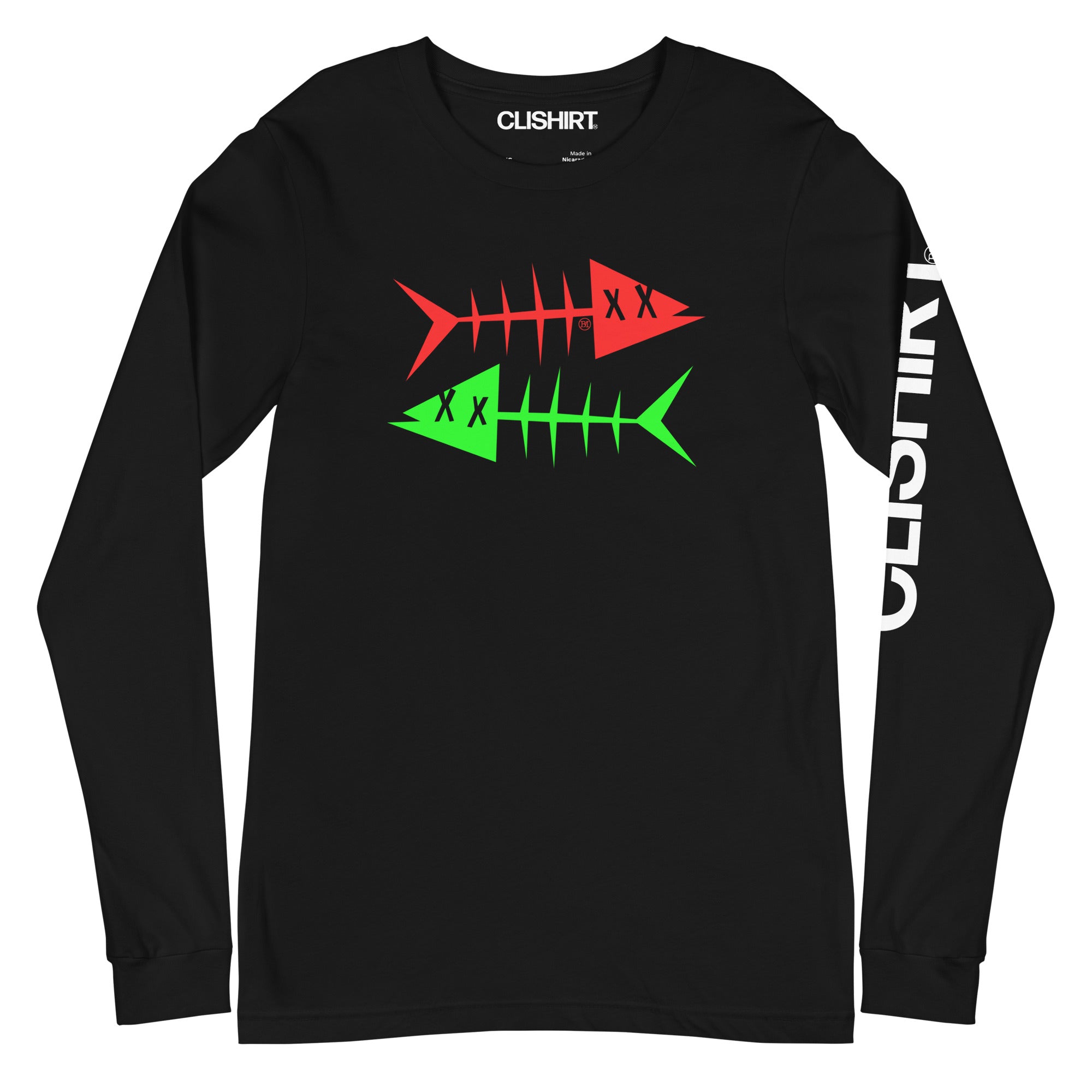 Clishirt© Green Fish Red Fish Unisex Long Sleeve Tee