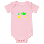 Clishirt© Green Fish Yellow Fish Baby short sleeve one piece