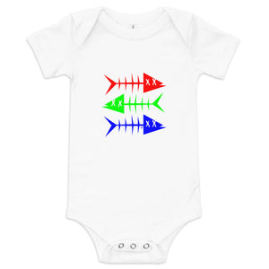 Clishirt© Red Green Blue Fish Baby short sleeve one piece