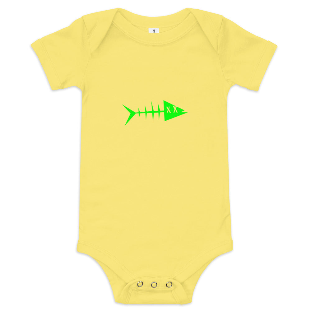 Clishirt© Green Fish Baby short sleeve one piece