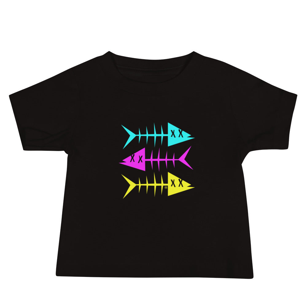 Clishirt© Cyan Magenta Yellow Fish Baby Jersey Short Sleeve Tee