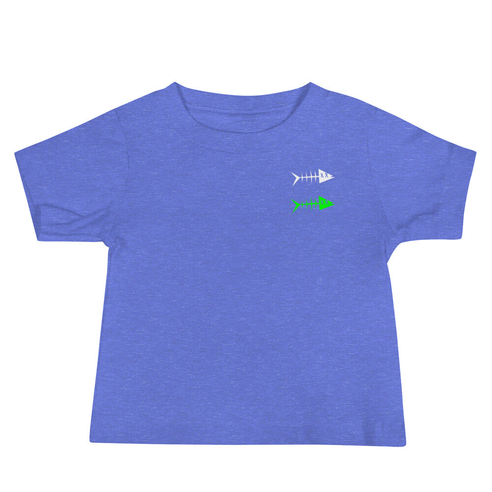 Clishirt© White Green Fish Baby Jersey Short Sleeve Tee