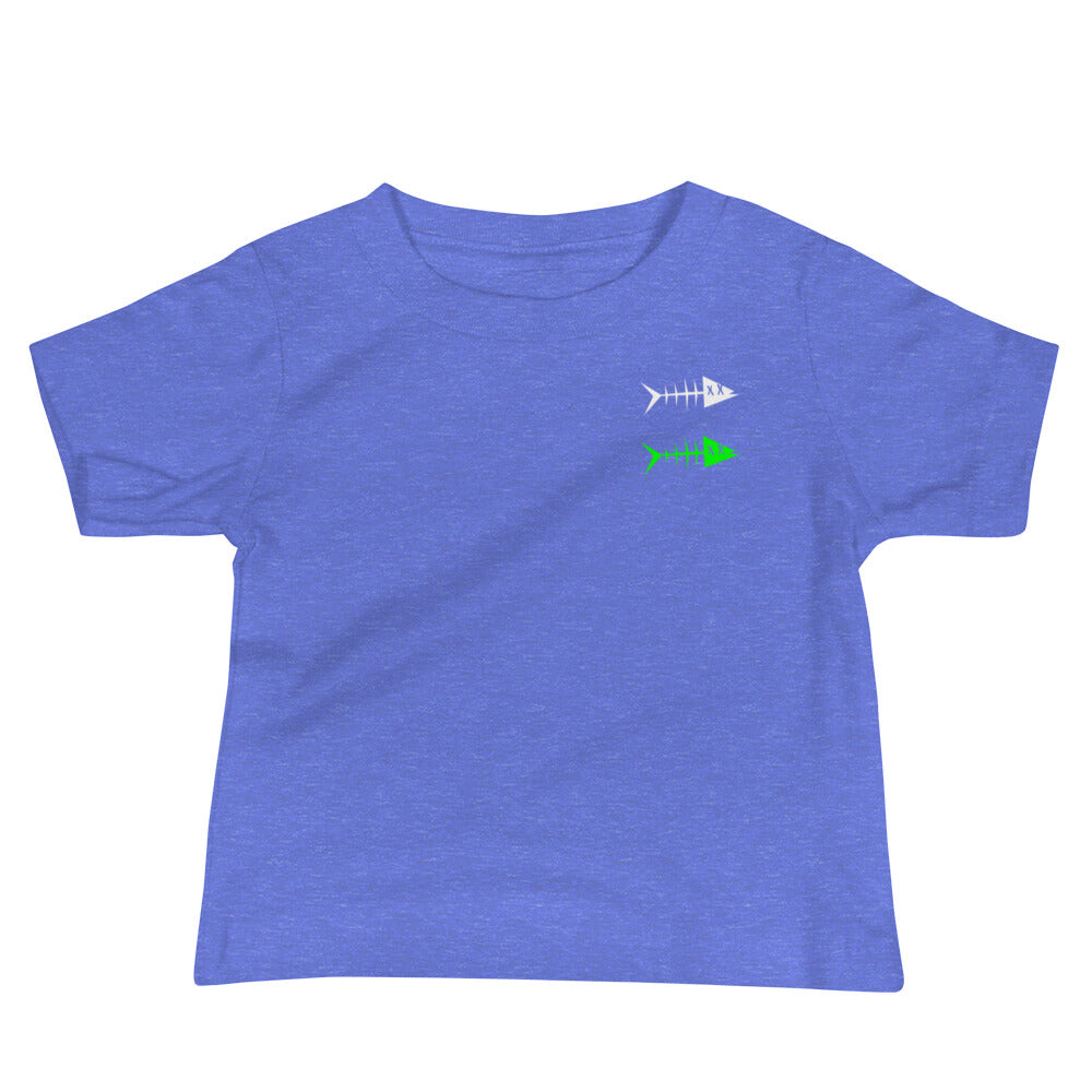 Clishirt© White Green Fish Baby Jersey Short Sleeve Tee