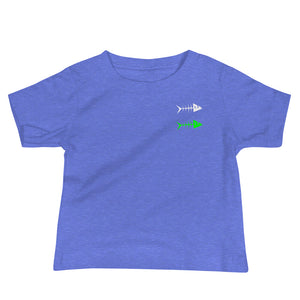 Clishirt© White Green Fish Baby Jersey Short Sleeve Tee