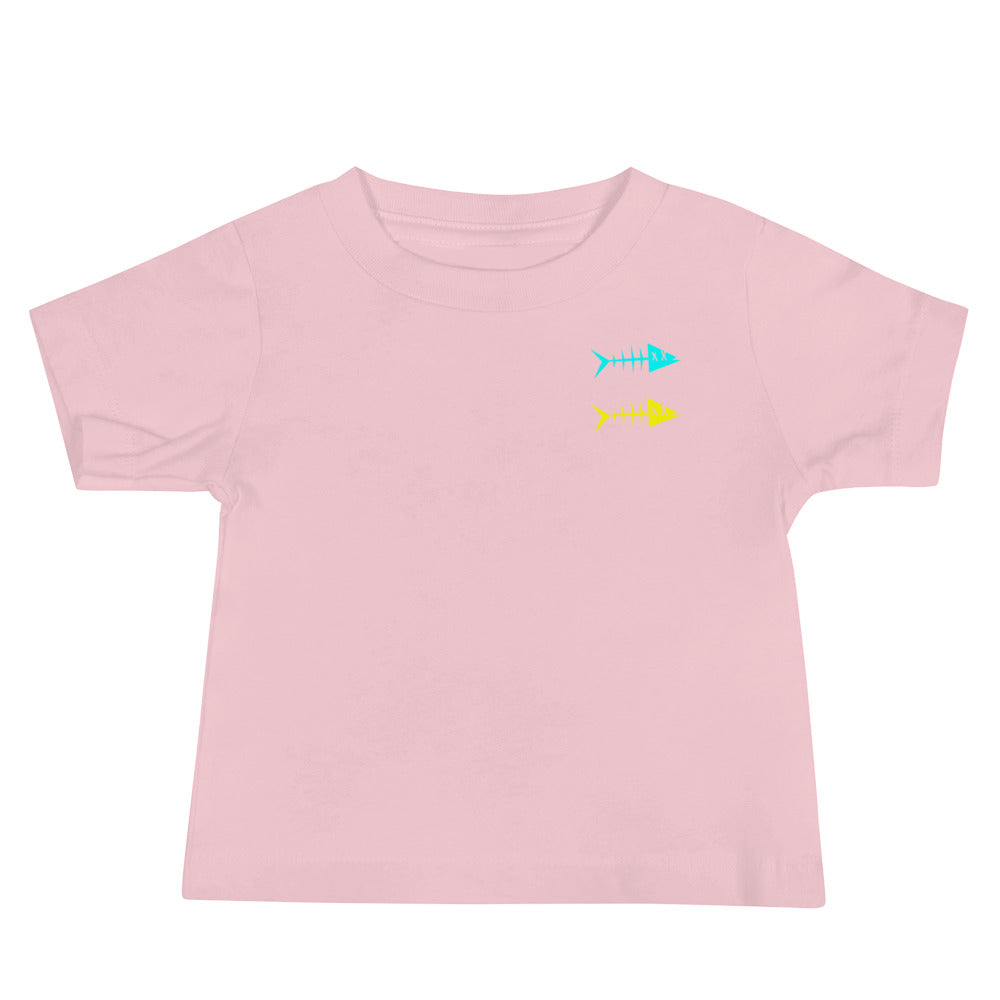 Clishirt© Cyan Yellow Fish Baby Jersey Short Sleeve Tee