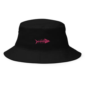 Clishirt© Embroidered Magenta FishBucket Hat