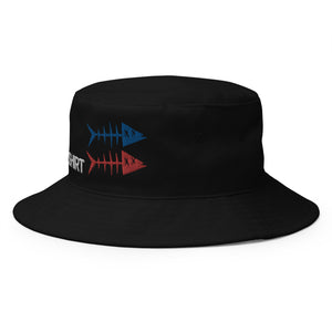 Clishirt© Embroidered Blue Red Fish Bucket Hat