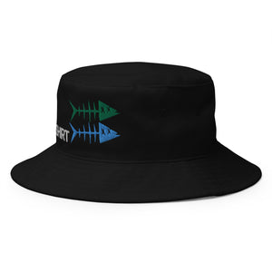 Clishirt© Embroidered Green Blue Fish Bucket Hat