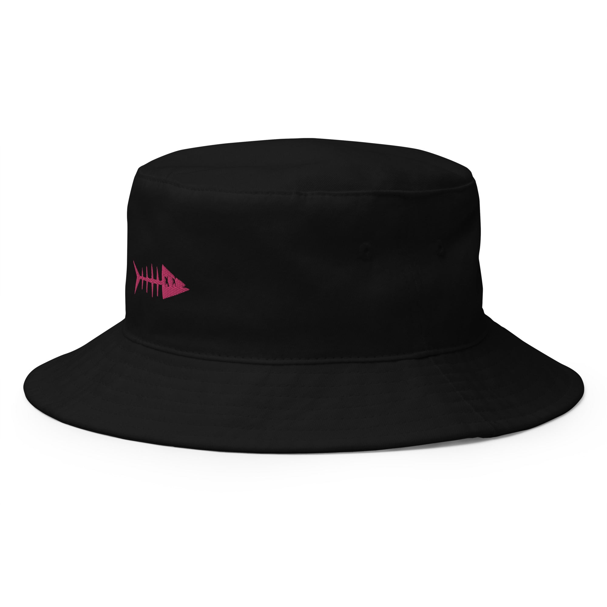 Clishirt© Embroidered Magenta FishBucket Hat