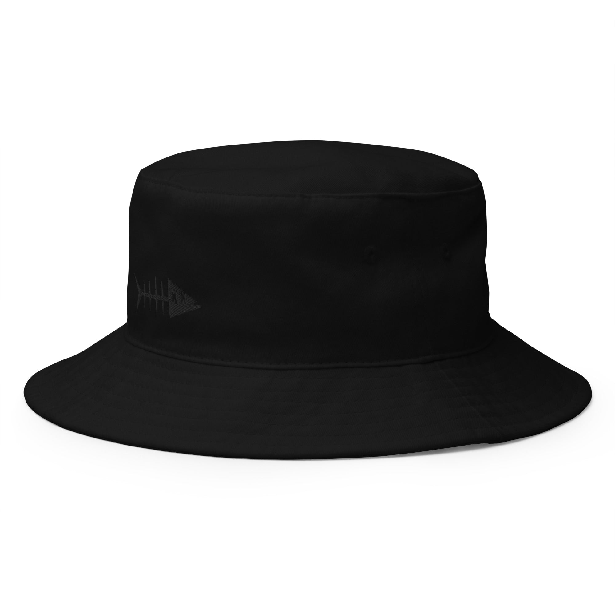 Clishirt© Embroidered Black Fish Bucket Hat