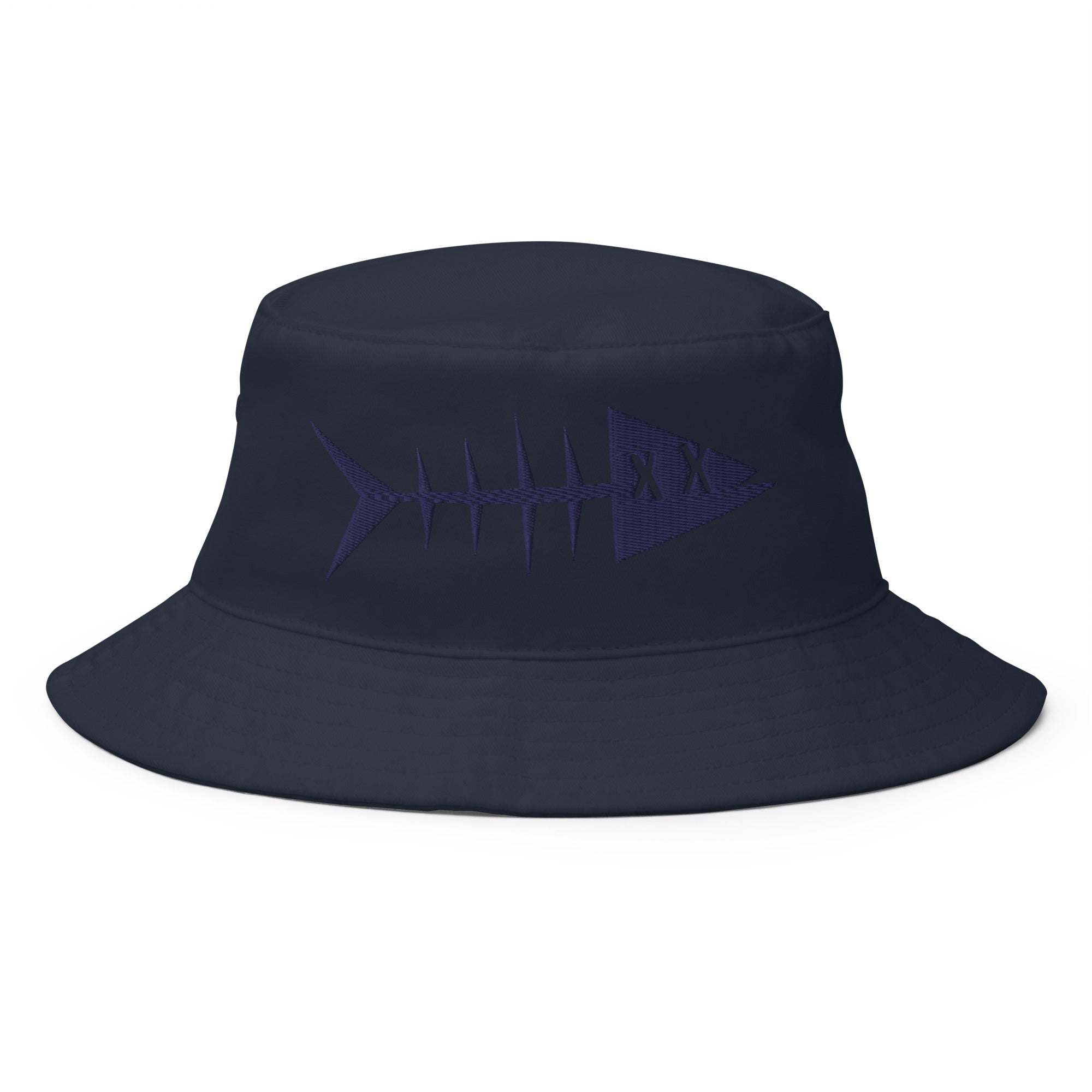 Clishirt© Embroidered Navy Fish Bucket Hat