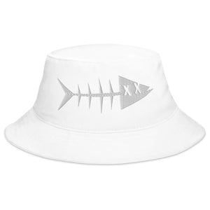 Clishirt© Embroidered White Fish Bucket Hat