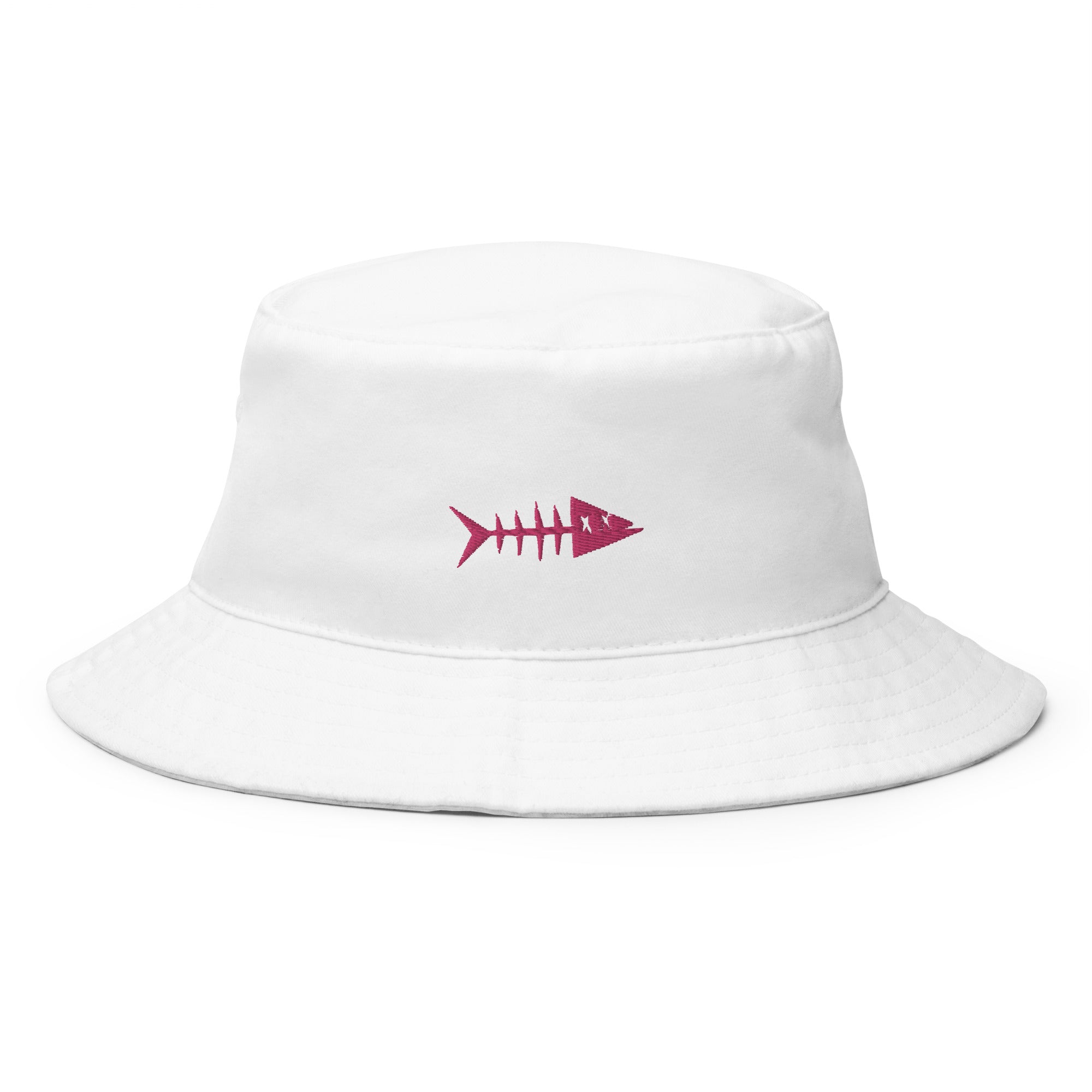 Clishirt© Embroidered Magenta Fish Bucket Hat