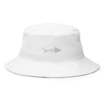 Clishirt© Embroidered White Fish Bucket Hat