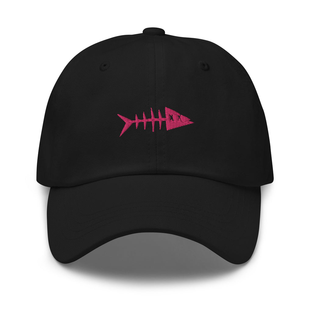 Clishirt© Embroidered Magenta Fish Dad hat