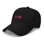Clishirt© Embroidered Magenta Fish Dad hat