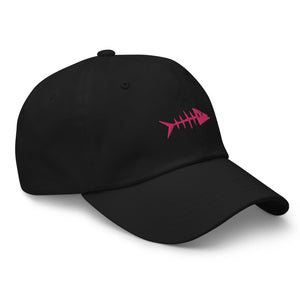 Clishirt© Embroidered Magenta Fish Dad hat