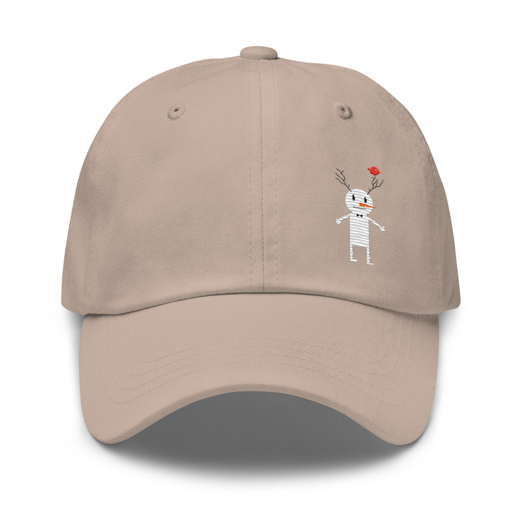 Clishirt© Multi-Color Embroidered Snow Man Illustration Dad hat