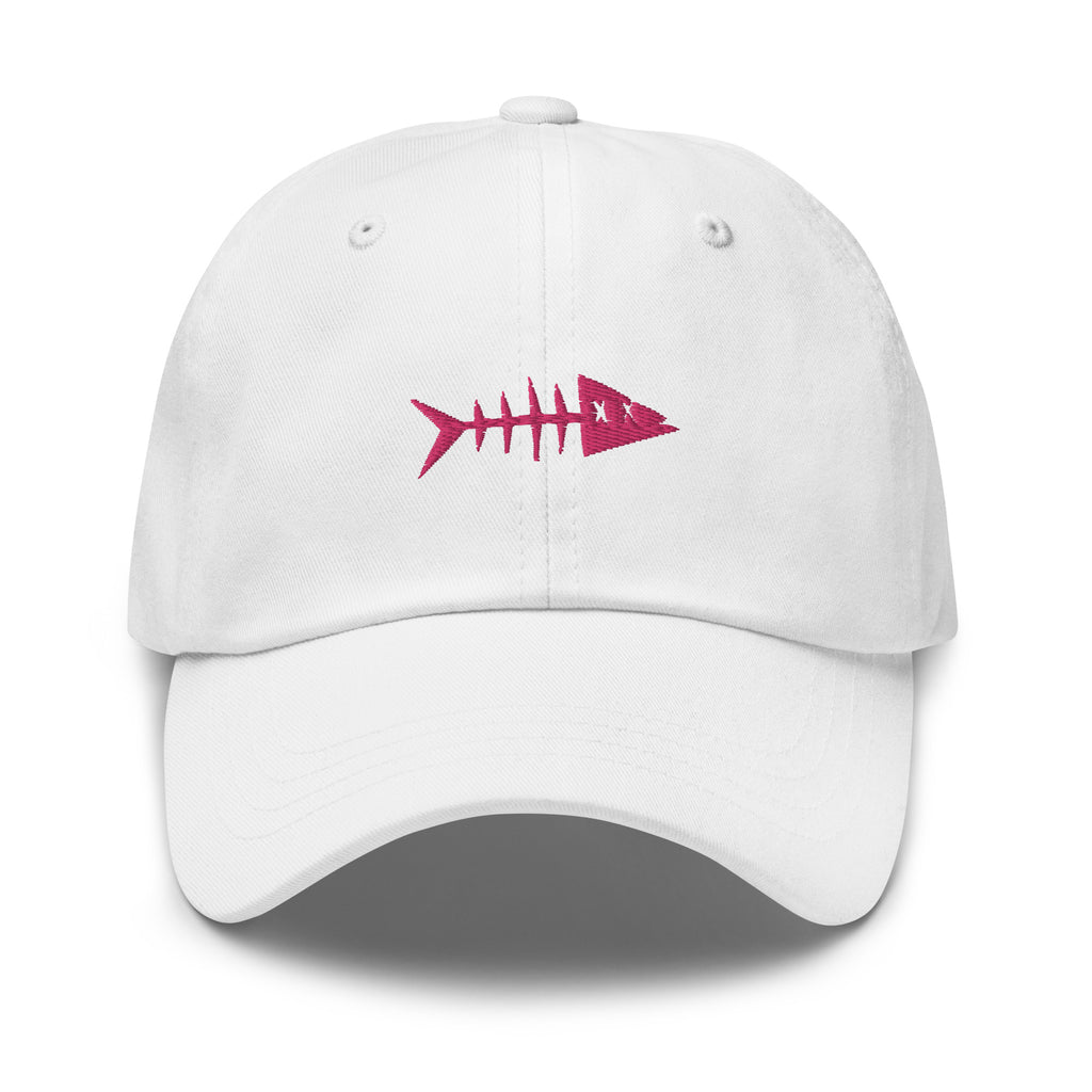 Clishirt© Embroidered Magenta Fish Dad hat