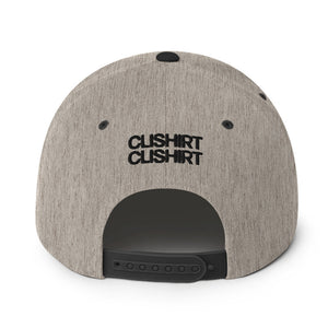 Clishirt© 3D Puff Embroidered Black Fish Snapback Hat