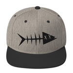 Clishirt© 3D Puff Embroidered Black Fish Snapback Hat