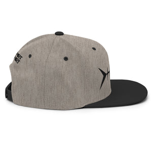 Clishirt© 3D Puff Embroidered Black Fish Snapback Hat