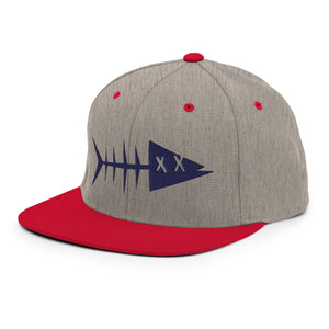 Clishirt© 3D Puff Embroidered Navy Fish Snapback Hat