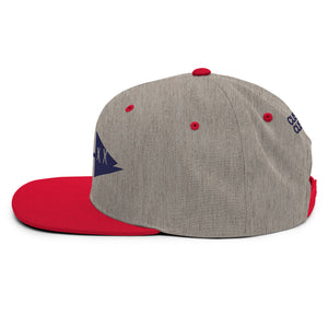 Clishirt© 3D Puff Embroidered Navy Fish Snapback Hat