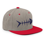 Clishirt© 3D Puff Embroidered Navy Fish Snapback Hat