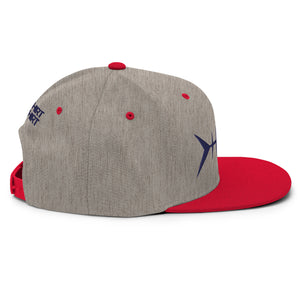 Clishirt© 3D Puff Embroidered Navy Fish Snapback Hat