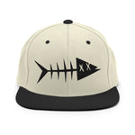 Clishirt© 3D Puff Embroidered Black Fish Snapback Hat