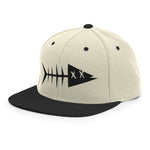 Clishirt© 3D Puff Embroidered Black Fish Snapback Hat