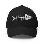 Clishirt© Embroidered White Fish Structured Twill Cap