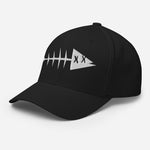Clishirt© Embroidered White Fish Structured Twill Cap