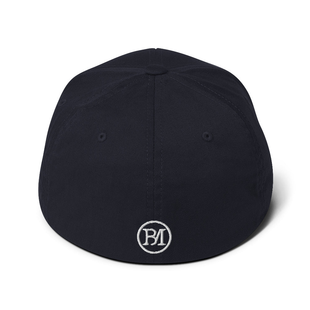 Clishirt© Embroidered White Fish Structured Twill Cap