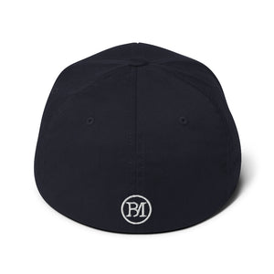 Clishirt© Embroidered White Fish Structured Twill Cap