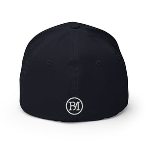 Clishirt© Embroidered White Fish Structured Twill Cap