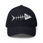 Clishirt© Embroidered White Fish Structured Twill Cap