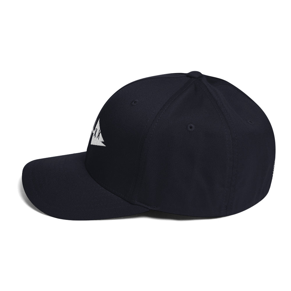 Clishirt© Embroidered White Fish Structured Twill Cap