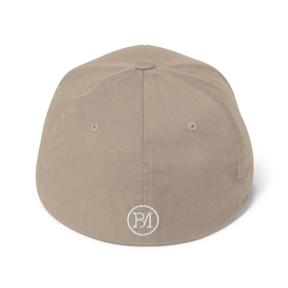 Clishirt© Embroidered White Fish Structured Twill Cap
