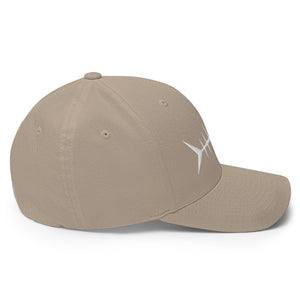 Clishirt© Embroidered White Fish Structured Twill Cap