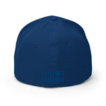 Clishirt© 3D Puff Embroidered Blue Fish Structured Twill Cap