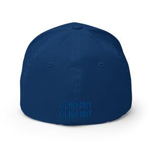 Clishirt© 3D Puff Embroidered Blue Fish Structured Twill Cap