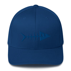 Clishirt© 3D Puff Embroidered Blue Fish Structured Twill Cap