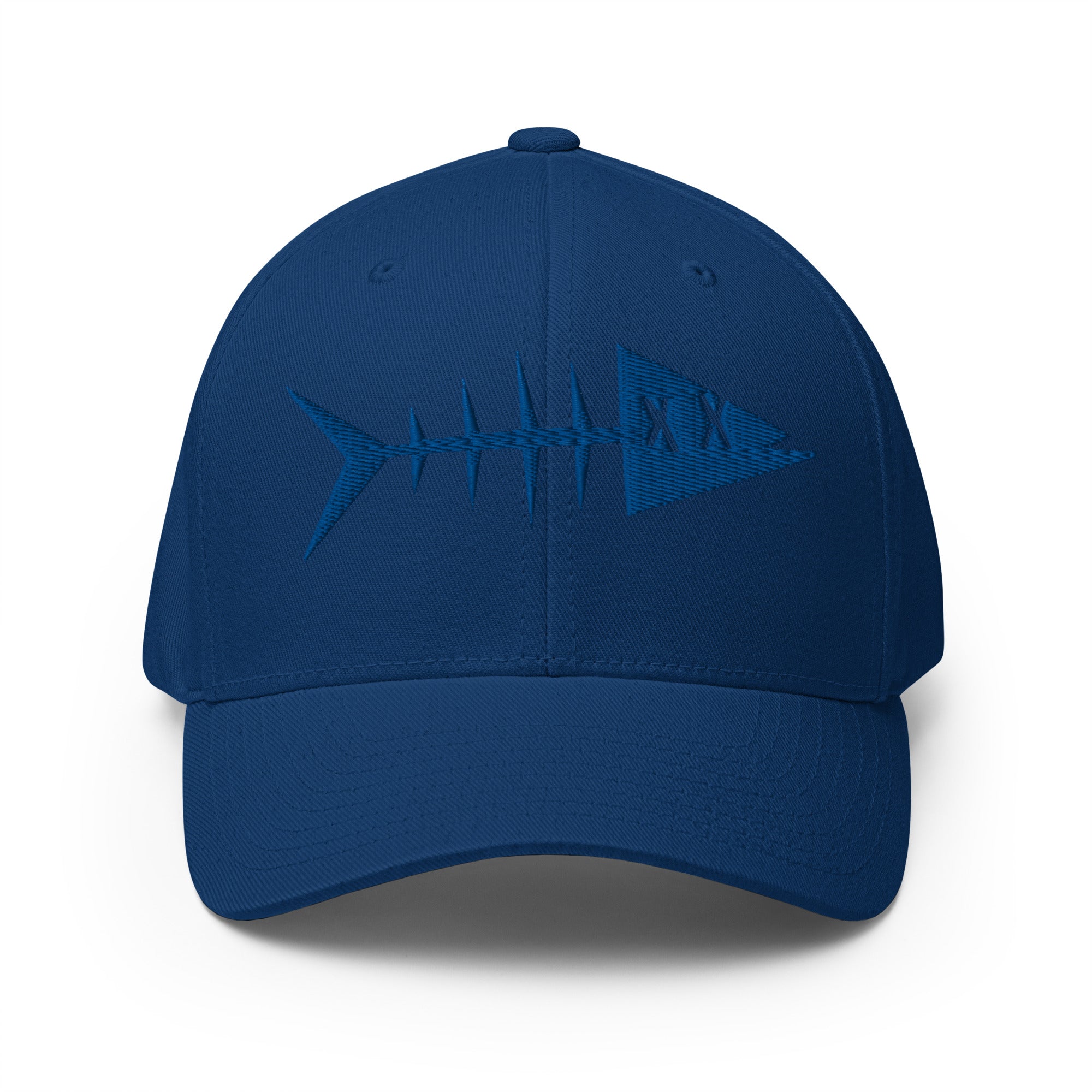 Clishirt© 3D Puff Embroidered Blue Fish Structured Twill Cap