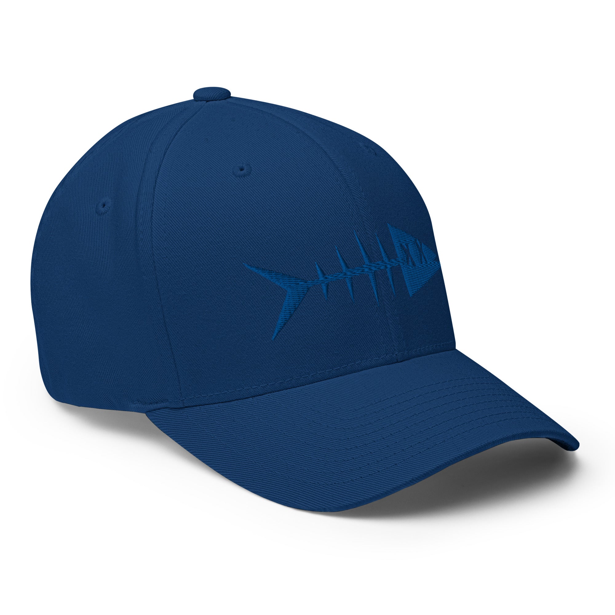 Clishirt© 3D Puff Embroidered Blue Fish Structured Twill Cap