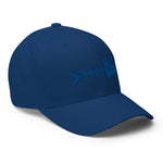 Clishirt© 3D Puff Embroidered Blue Fish Structured Twill Cap