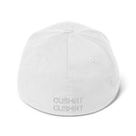 Clishirt© 3D Puff Embroidered White Fish Structured Twill Cap